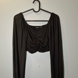 long sleeve crop top